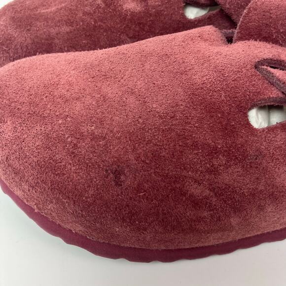 Birkenstock Sz 9-9.5 Boston Suede Clog in Maroon-Mauve Soft Footbed Comfy - Picture 2 of 15
